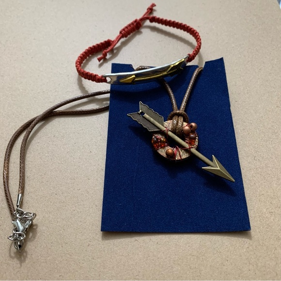 🔥5/$20🔥 Arrow Necklace and Macrame Bracelet New and Handmade - Picture 2 of 4